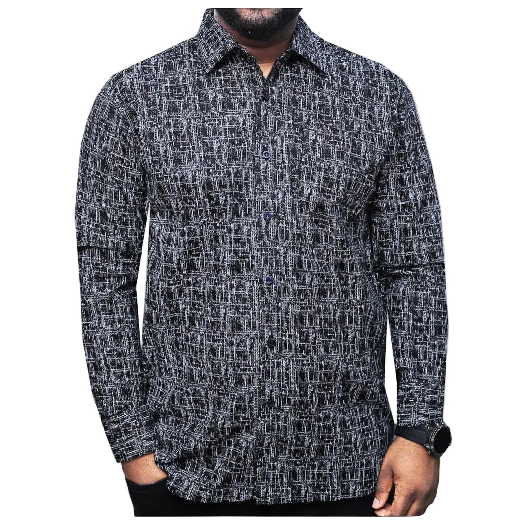 Luciano Comfort Shirt - Black Patterns
