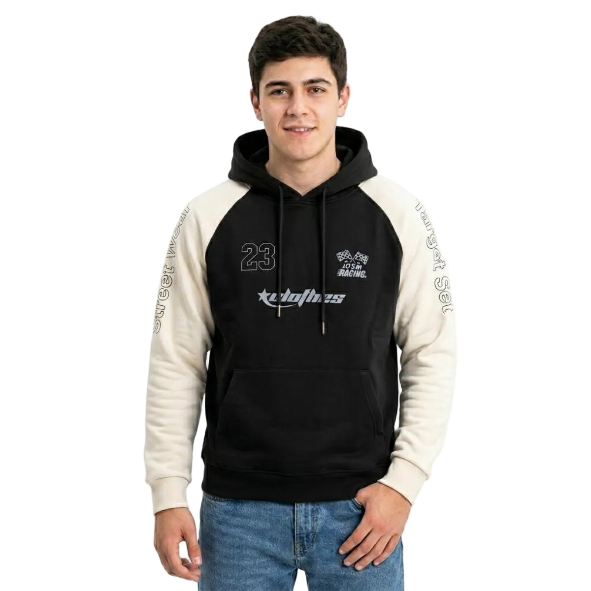 Ultimate Comfort Woolen Hoody - Black/Cream