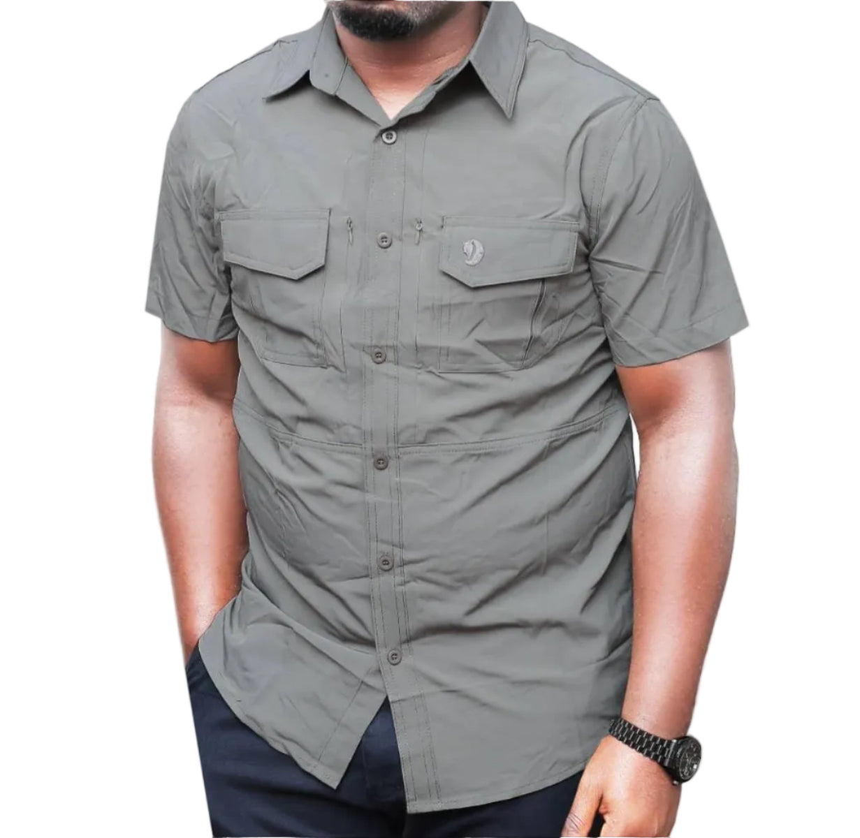 Premium Quality Short-Sleeved Tactical Shirt-Light Gray