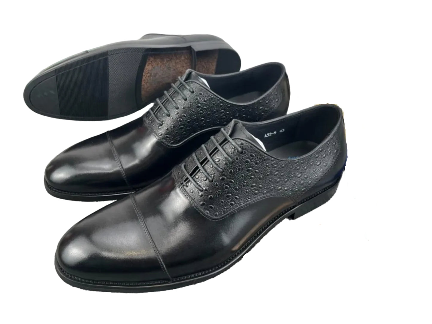 Durable And Quality Professional Lace up Leather Shoes-Black
