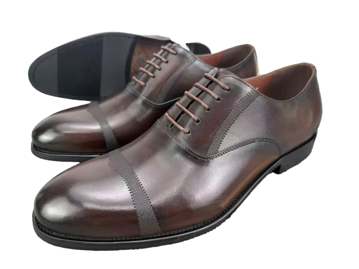 Durable And Quality Professional Lace Up Leather Shoes-Coffee Brown
