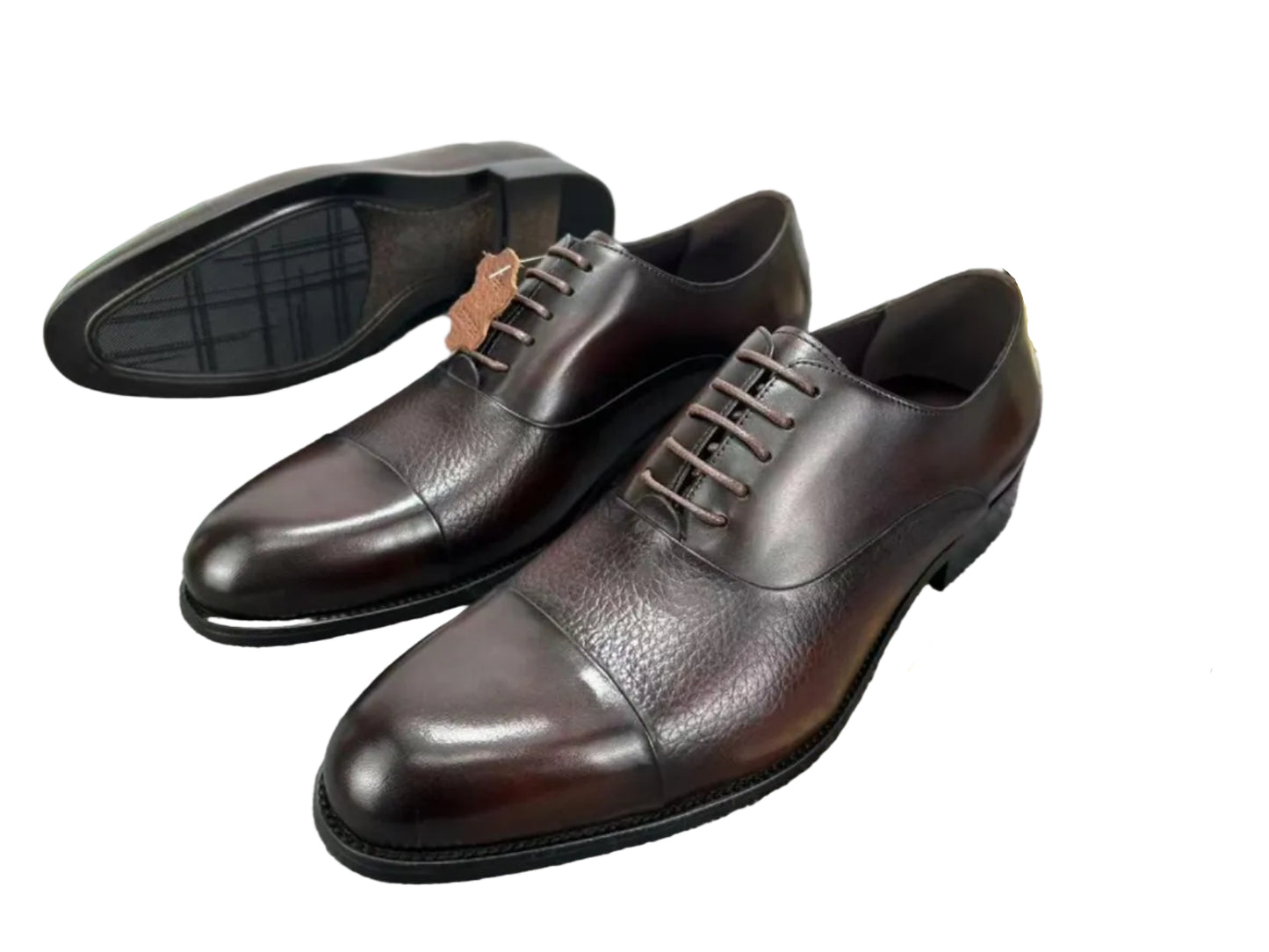 Durable And Quality Lace Up Professional Leather Shoes-Coffee Brown