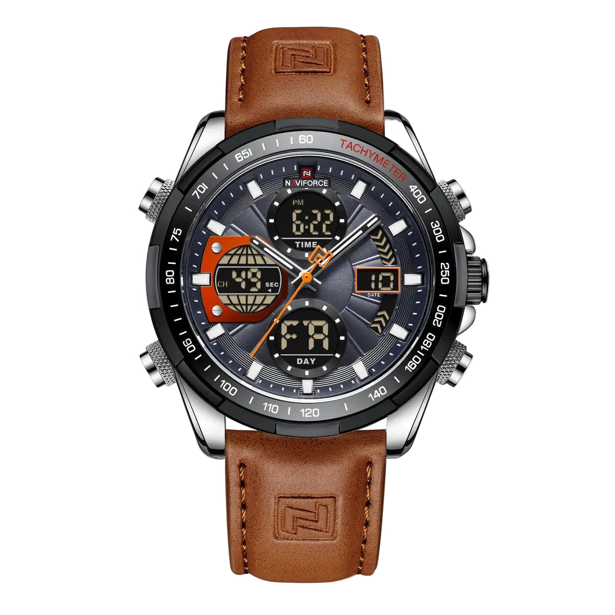 Classic Stylish Naviforce Watch - Brown