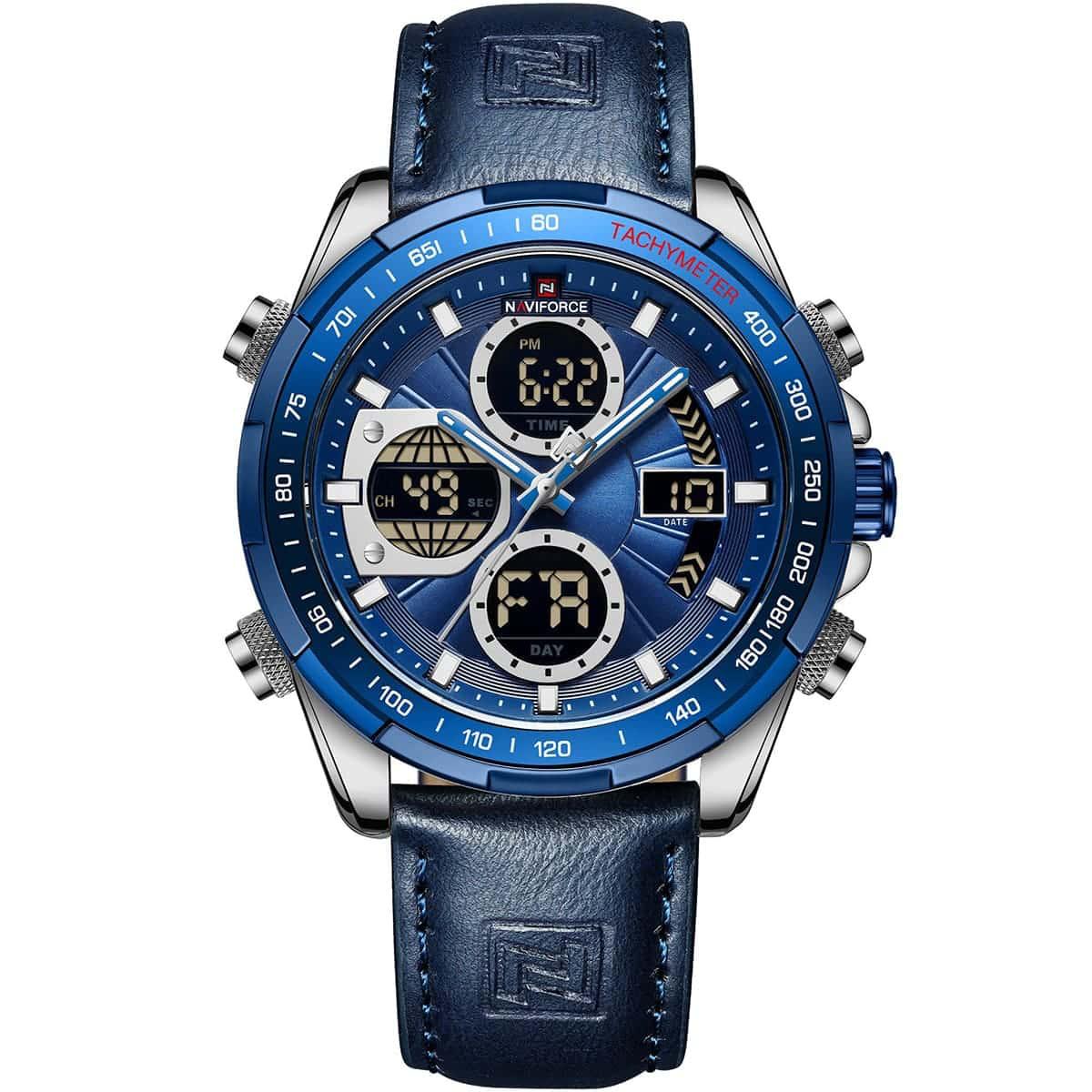 Stylish Leather Naviforce Watch - Blue