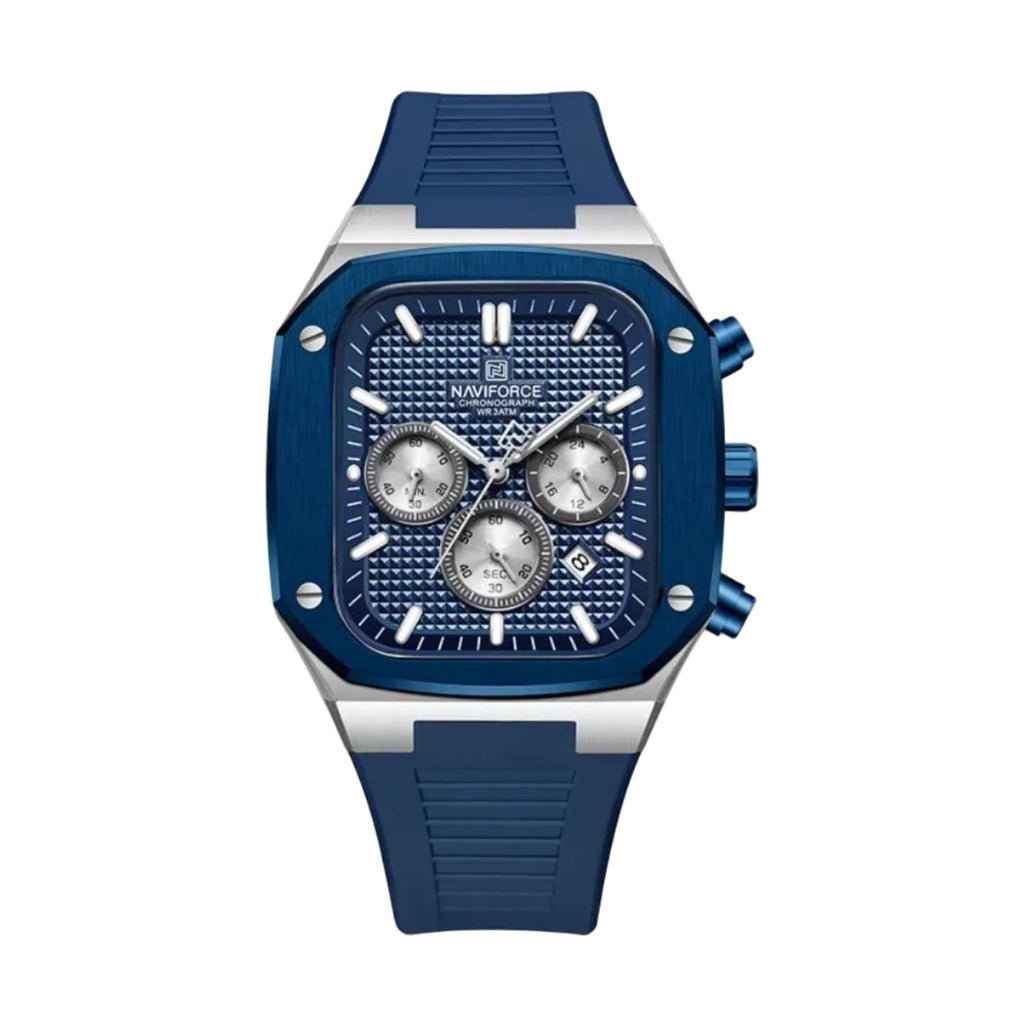 Quality Rubber Strap Naviforce Watch - Blue