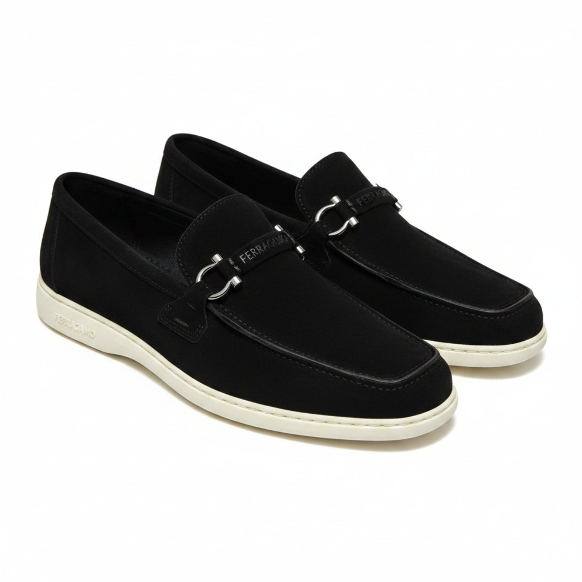 Black Sued Loafer Shoes