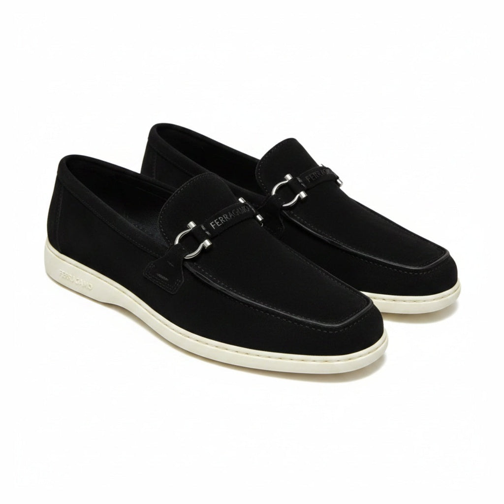 Black Sued Loafer Shoes