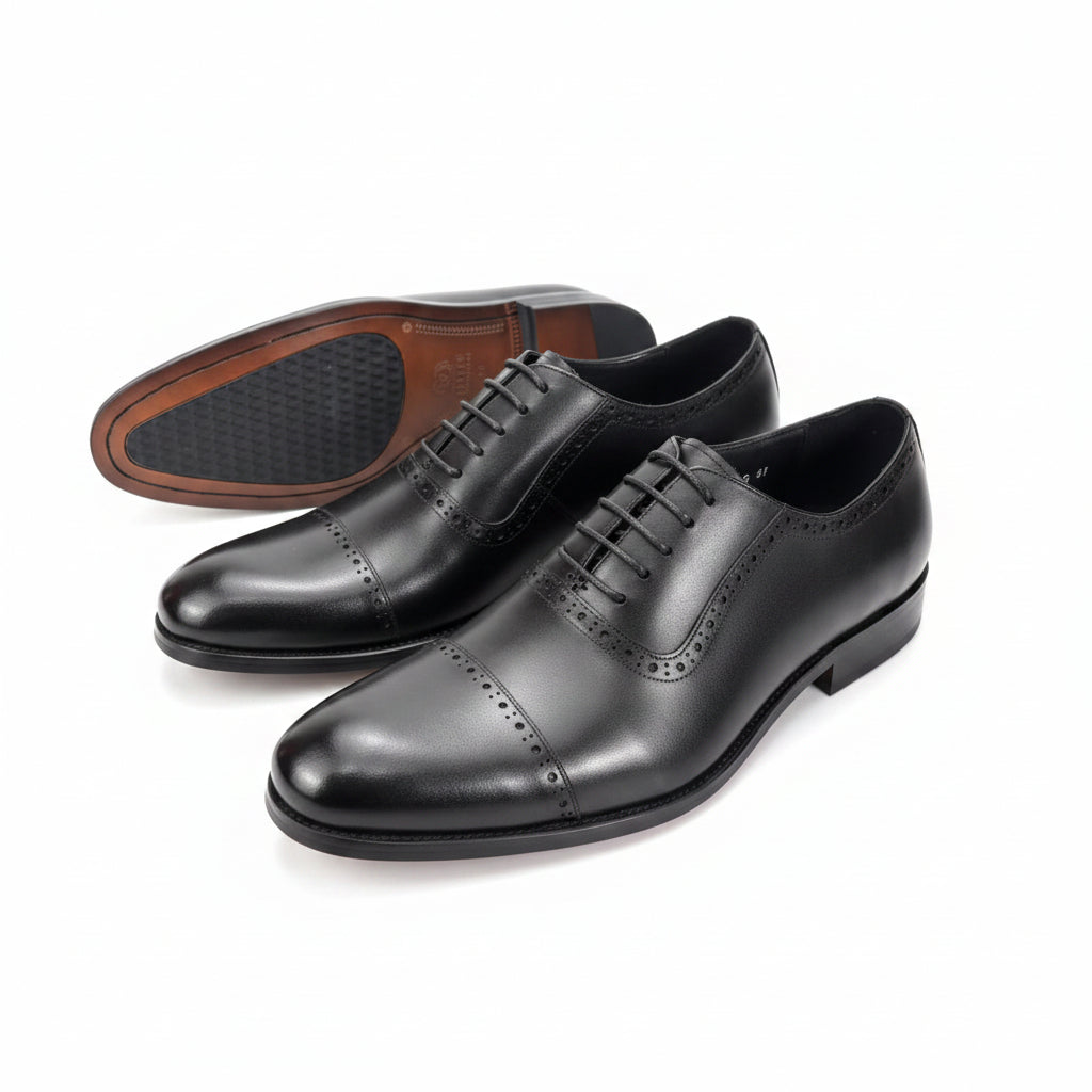 Gentle Leather Laceup Shoes - Black