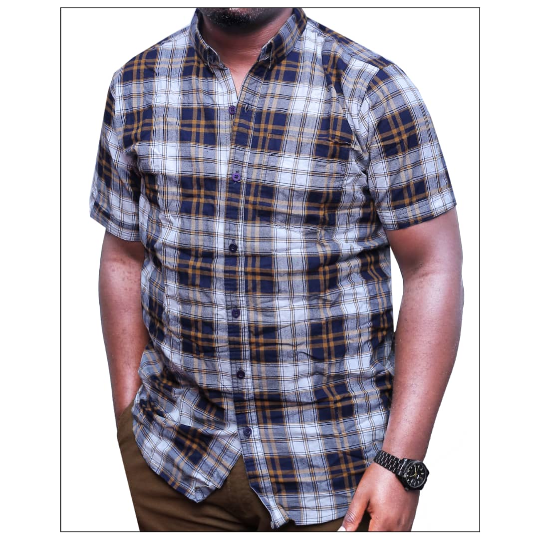 Short-sleeved Cotton Checked Shirt