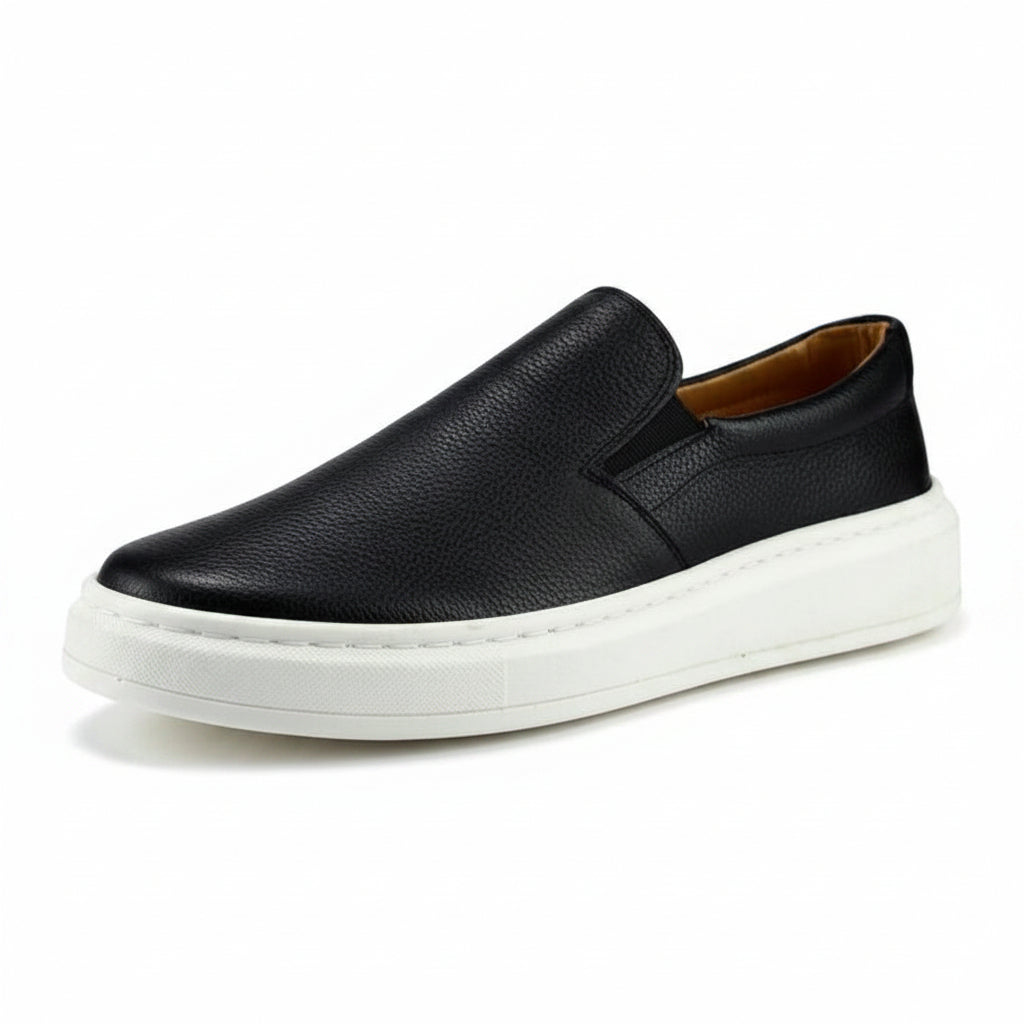 Slipon Comfortable Classic Leather Shoes - Black