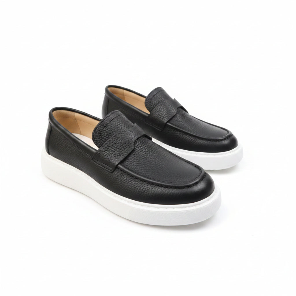 Comfortable Casual Slipon Shoes - Black/White