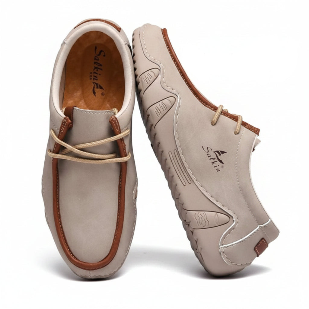 Casual Soft Loafer Shoes - Beige