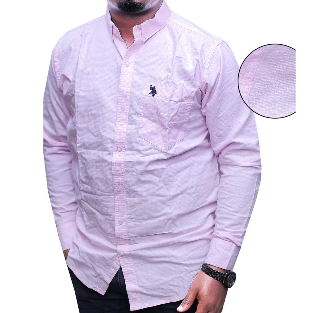 Cotton Longsleeve Pattern Shirt - Pink