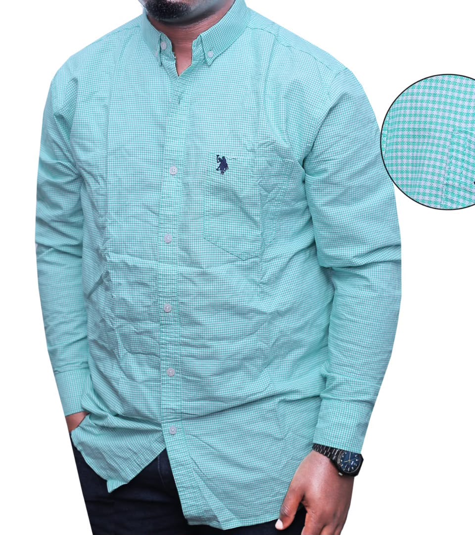 Cotton Longsleeve Pattern Shirt - Oceanblue