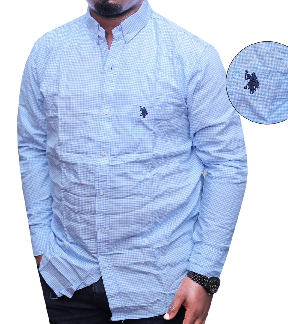 Cotton Longsleeve Pattern Shirt - SkyBlue