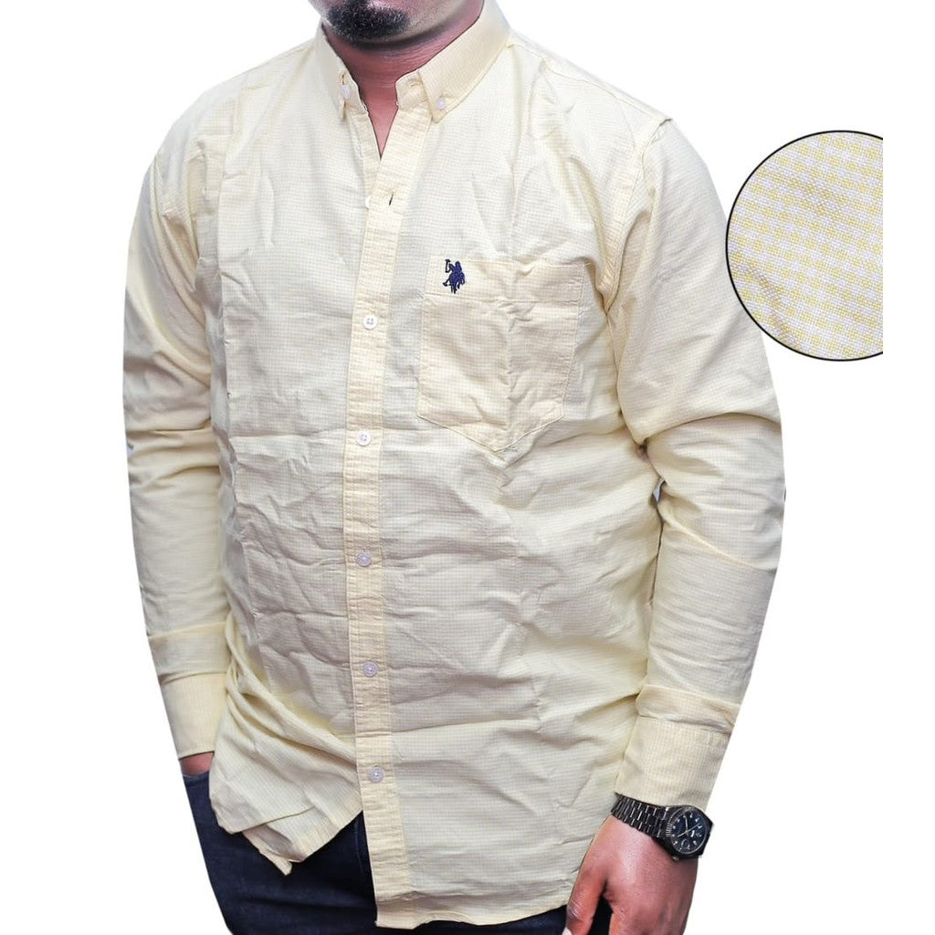 Cotton Longsleeve Pattern Shirt - Cream