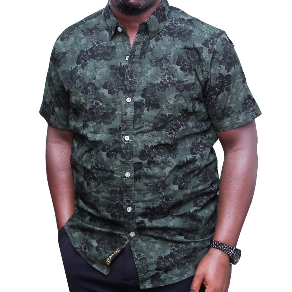 Shortsleeve Quality Floral Shirt - Green