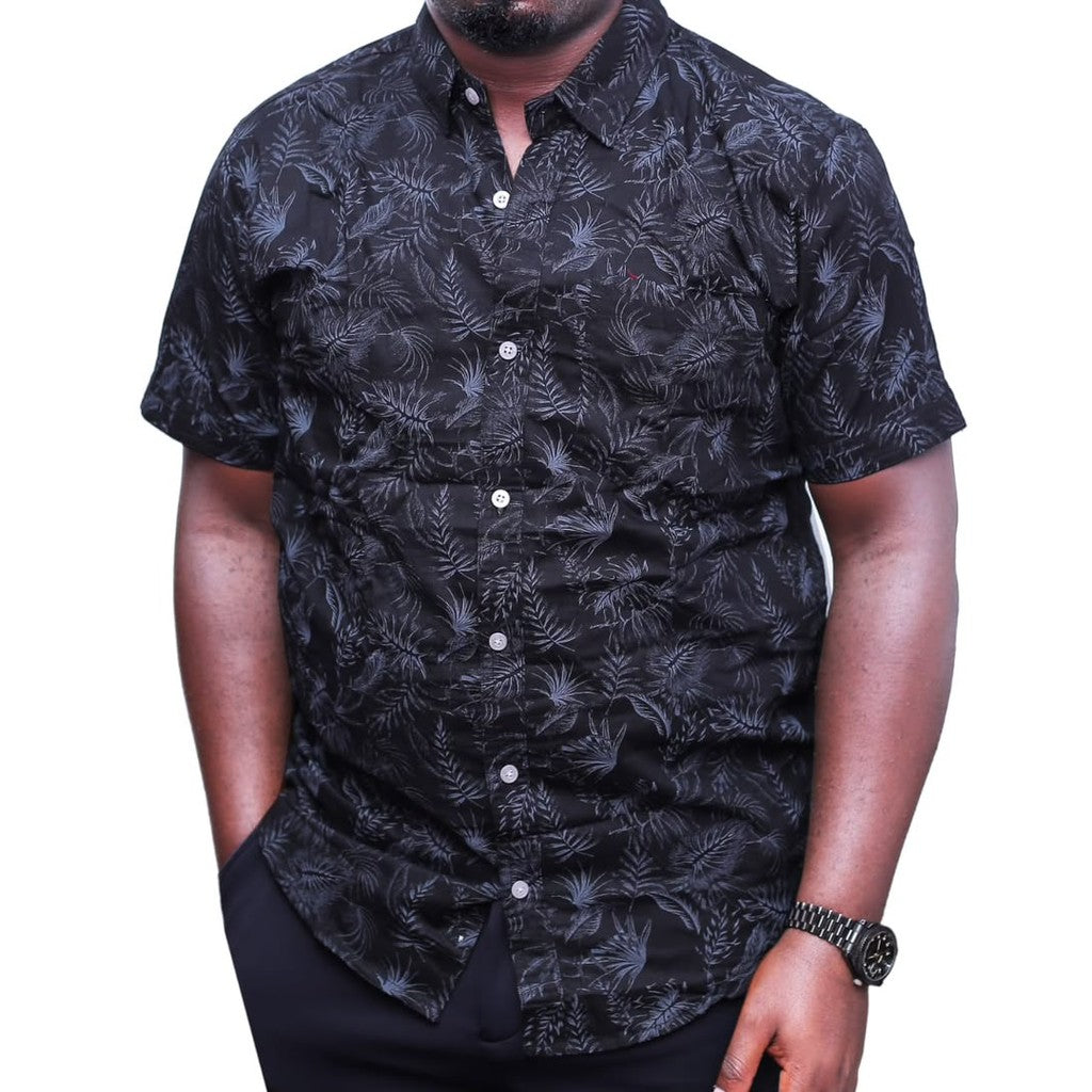Quality Shortsleeve Floral Shirt - Black