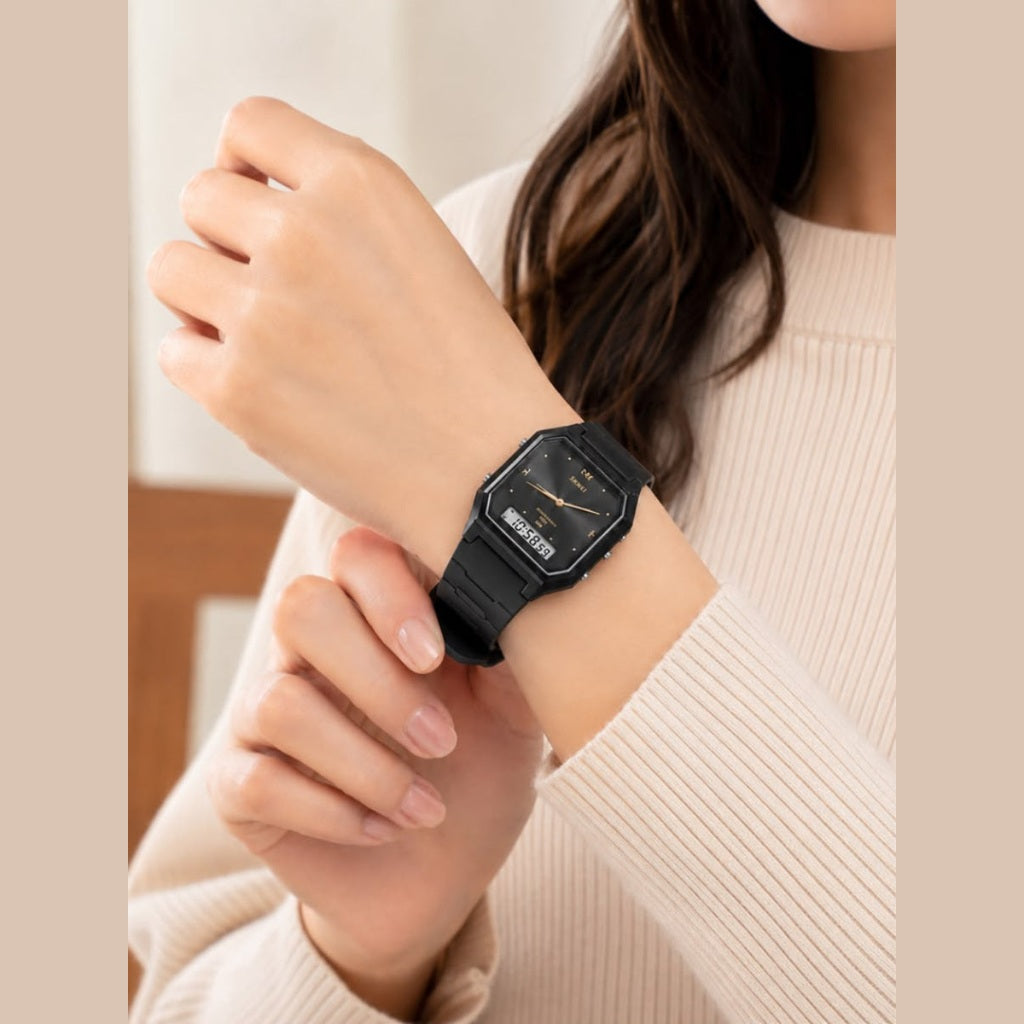 Elegant Dual-function Ladies Watch - Black