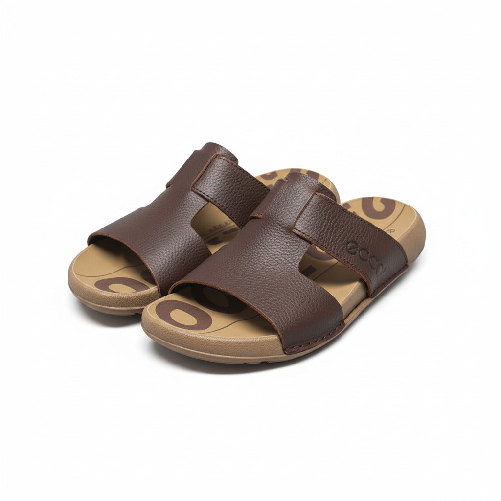 Durable And Classic Leather Sandal-Coffee Brown