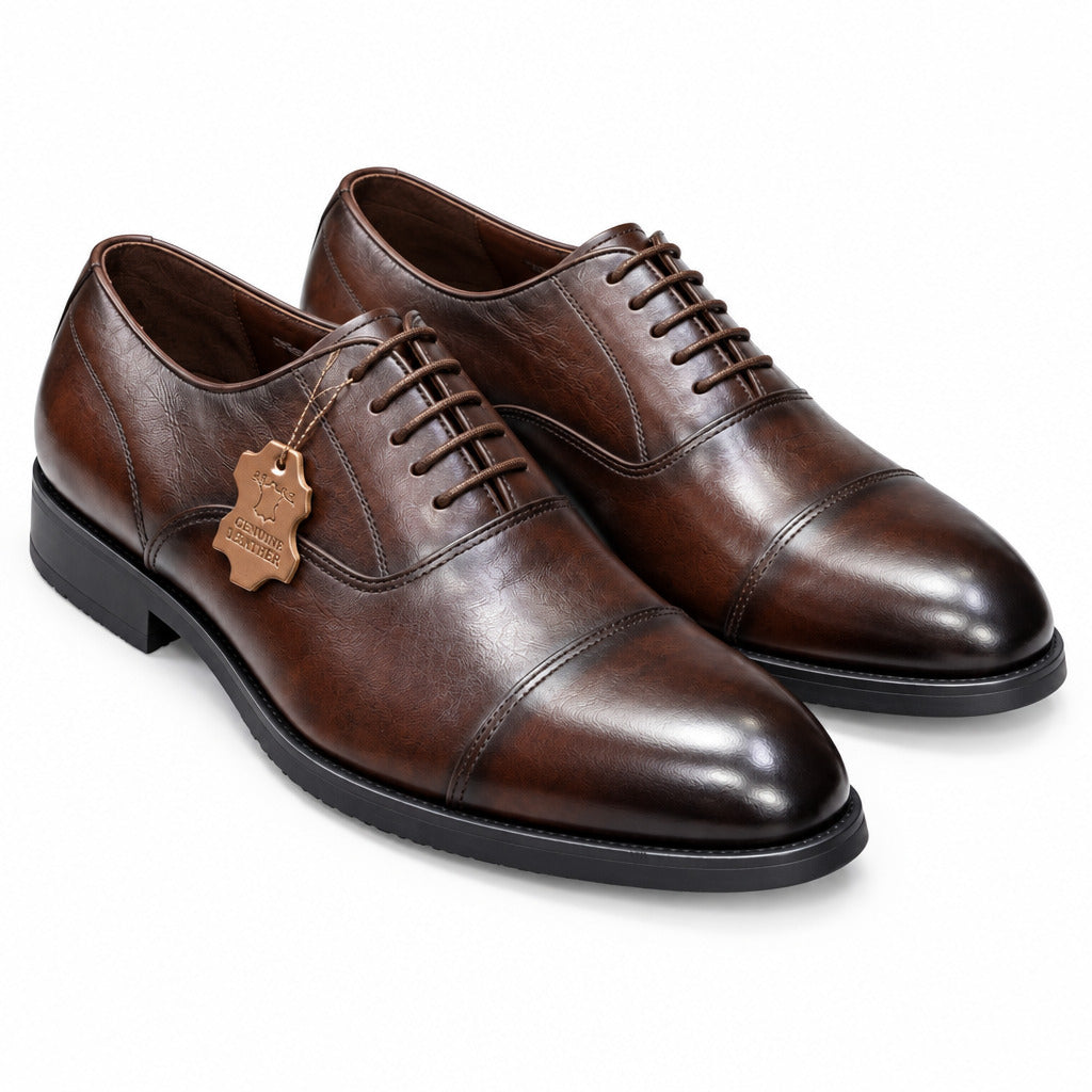 Professional Lace up leather Shoes-Coffee Brown