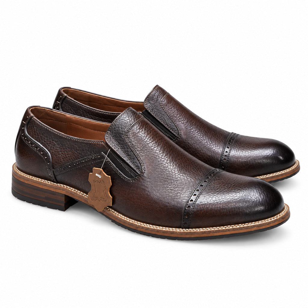 Durable Professional Mern's Leather Shoes-Coffee Brown