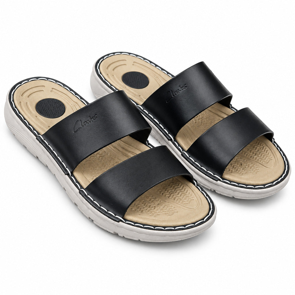 Quality Leather Sandals-Black