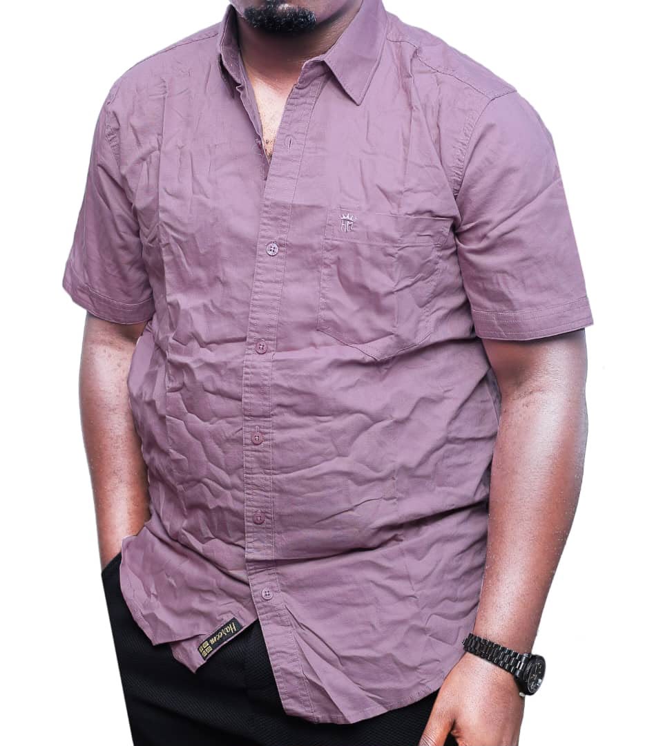 Premium Quality Short Sleeved Cotton Shirt-Light Purple