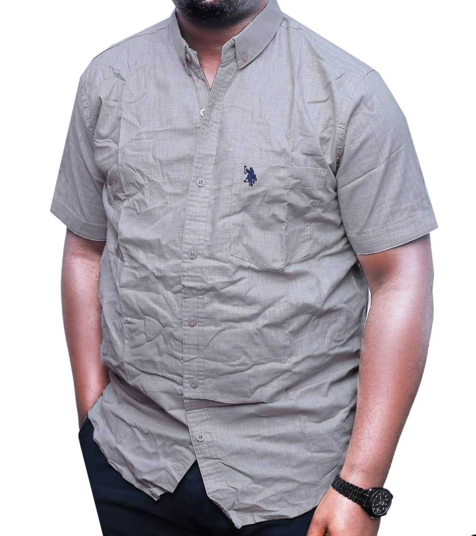 Durable Linen ShortSleeved Shirt-Gray
