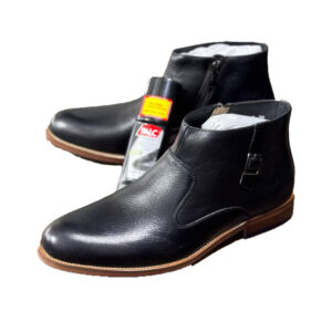 Men's Leather Boot-Black