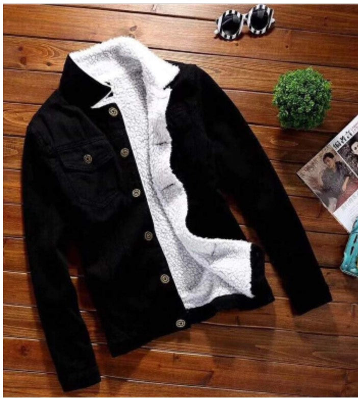 Denim Jean Jacket-Black