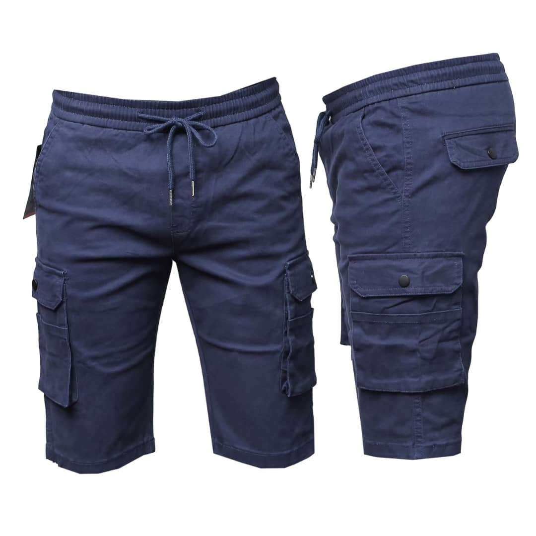 Men's Casual Cargo Shorts-Navy Blue