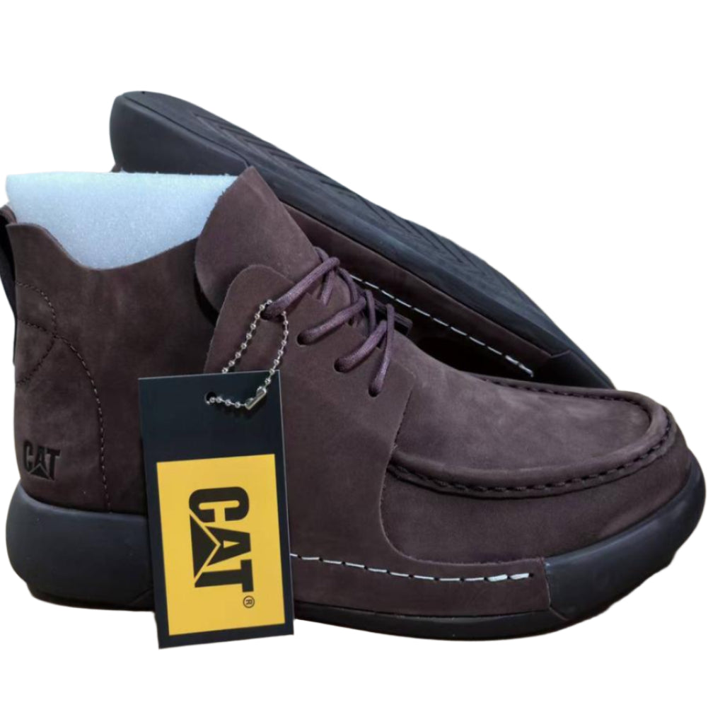 Casual Leather Cat Shoe - Coffee Brown