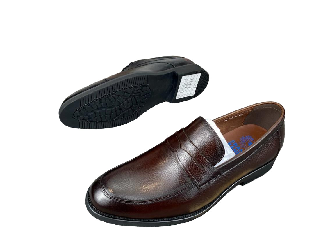 Shinning Slipon Gentle Leather Shoes - Coffee Brown