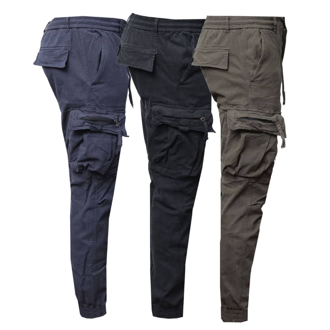 Men's Casual Cargo Pants-Navy, Black, Gray