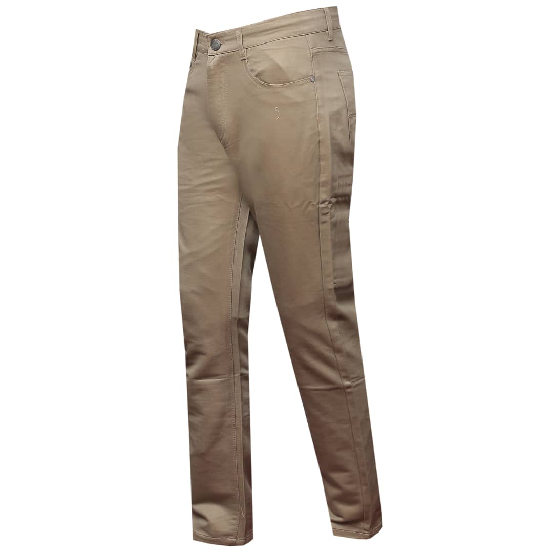 Soft Material Denim Jean Trouser-Khaki