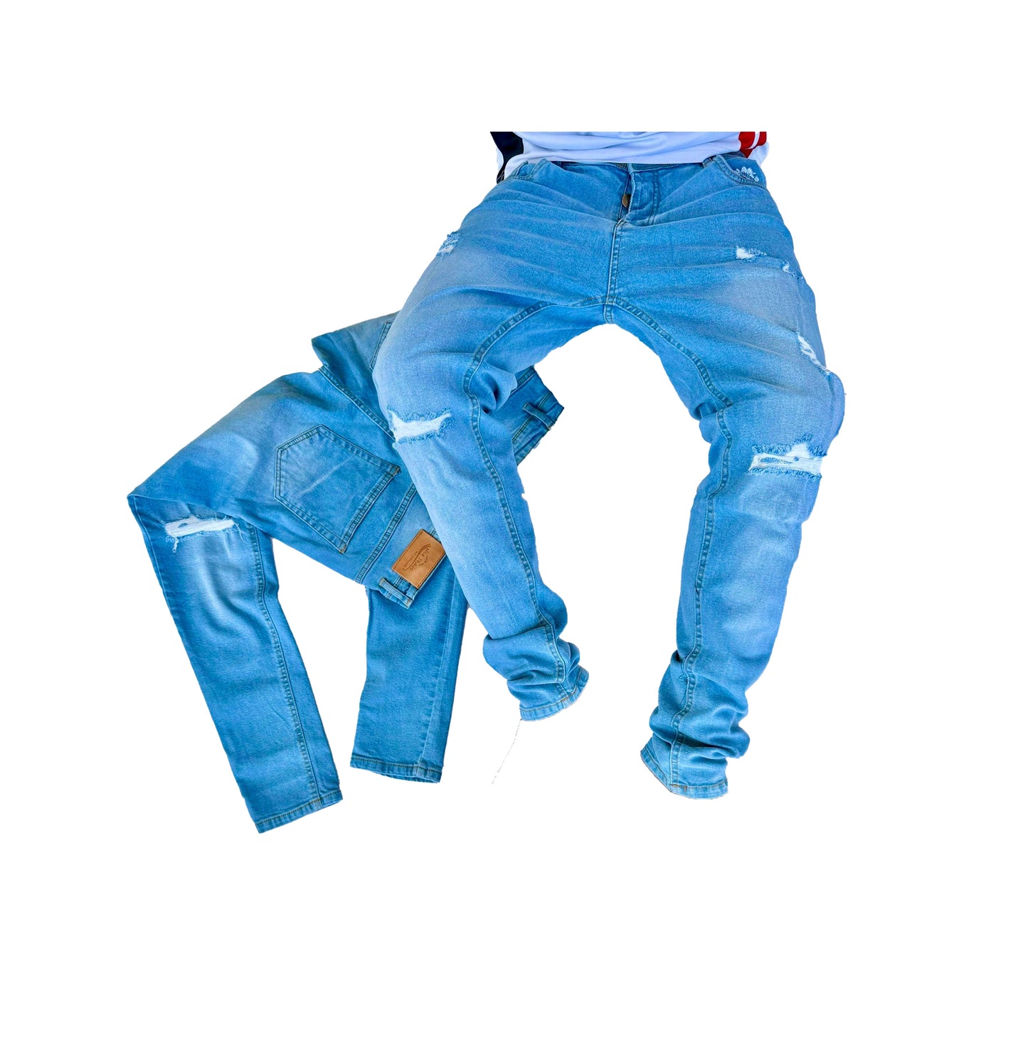Men's Knee Cut Fashion Denim Jeans.