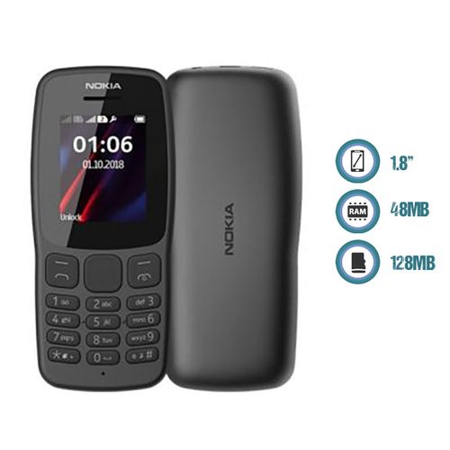 Nokia 105 DS 1.8” Dual Sim, FM Radio, 800MAH African Edition – Black