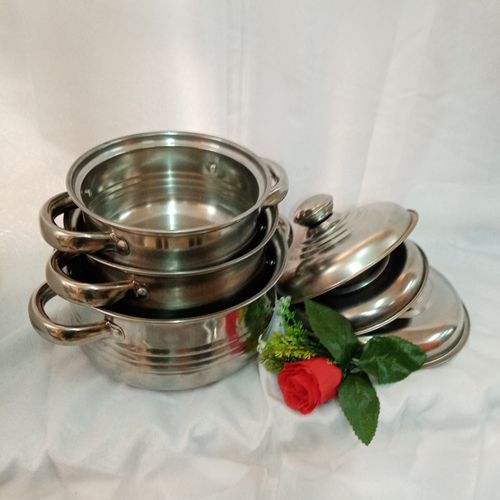 3 Pcs Of Silver Serving Dishes-Silver