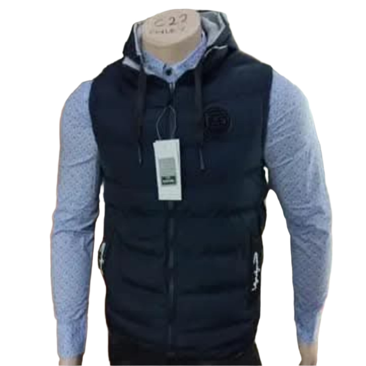 Armless puffer jacket-Navy