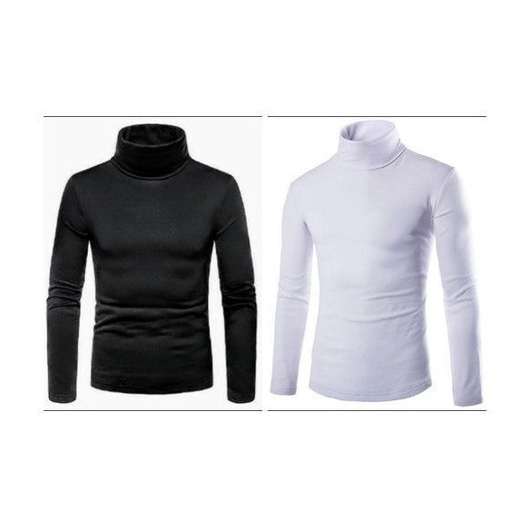 Pack Of 2 Turtle Neck Sweater-Black & White