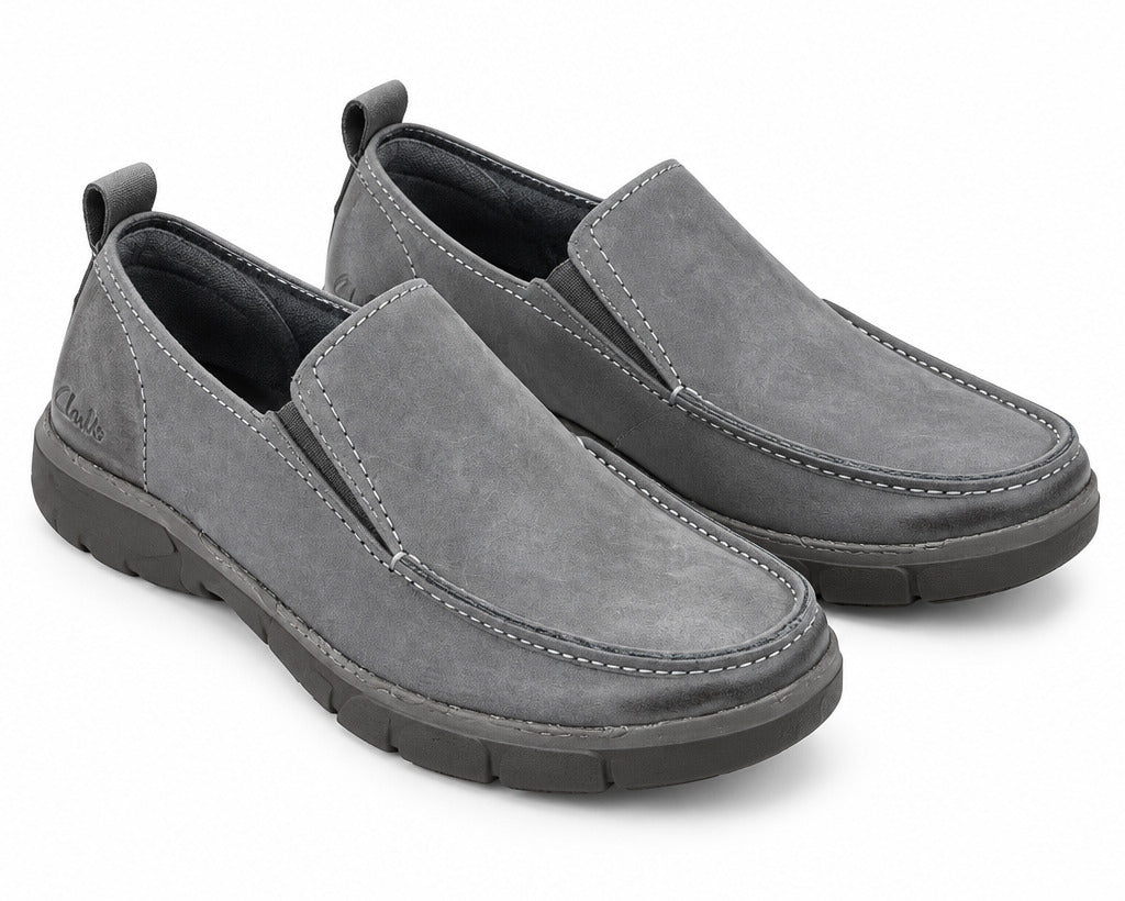 Quality And Durable Leather Shoes-Gray