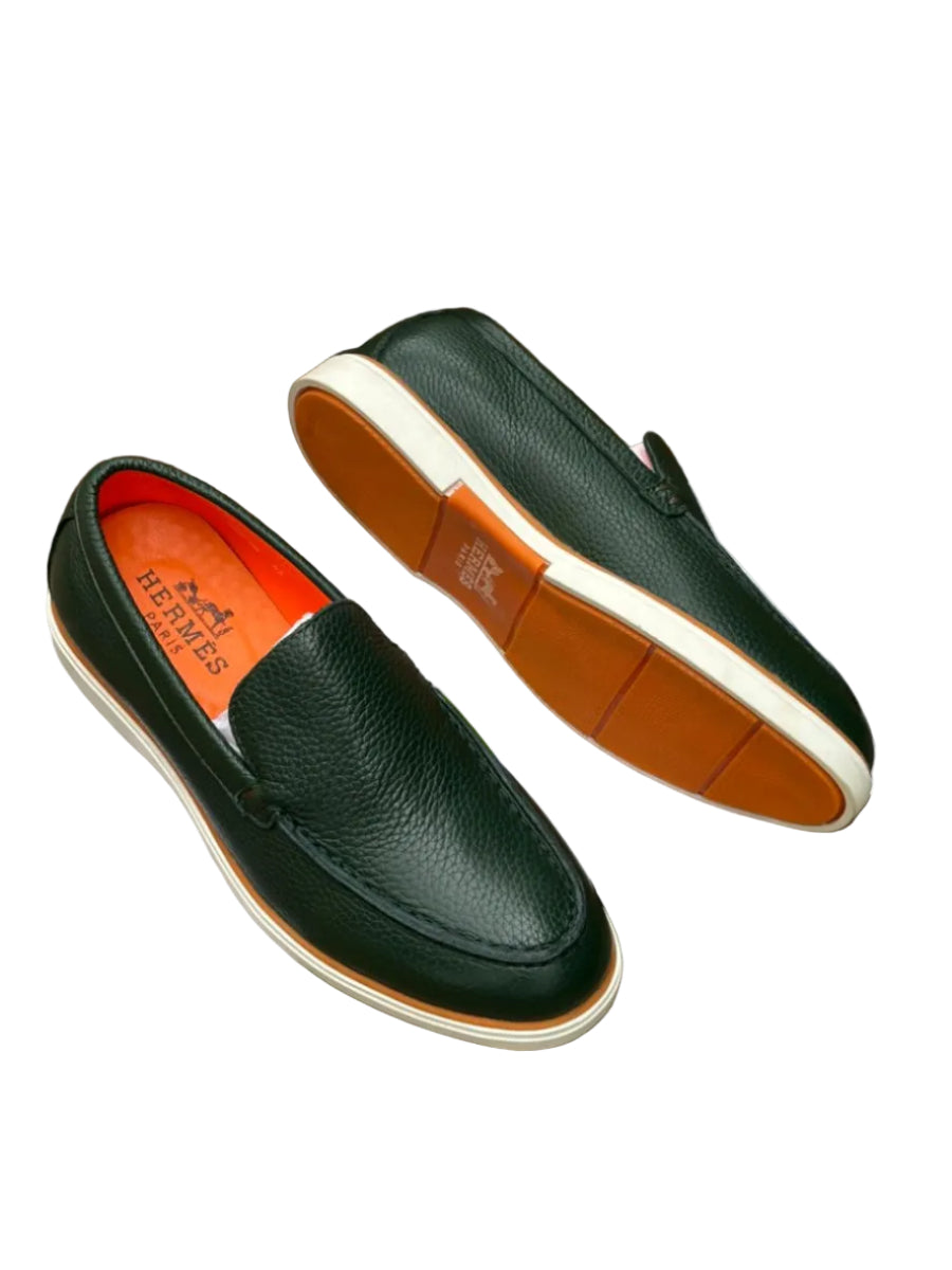 Slipon Leather Shoes-Green