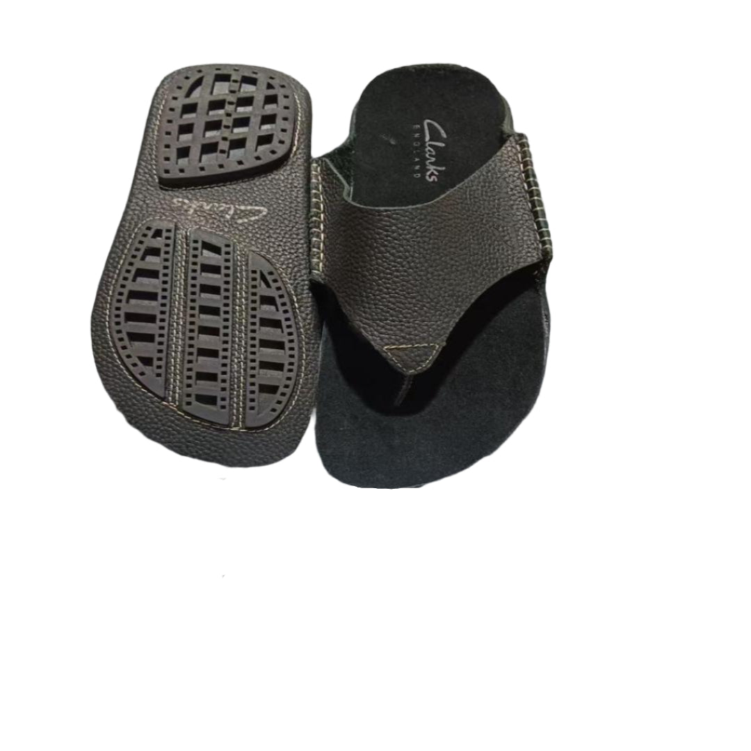 Leather Open Shoes-Black
