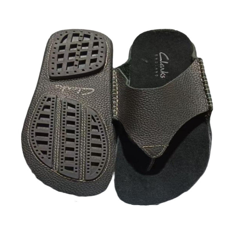 Leather Open Shoes-Black
