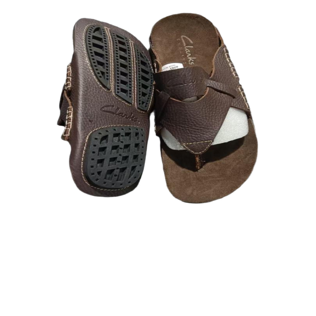 Open Leather Open Shoes-Brown