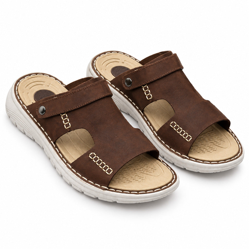 Premium Quality Open Leather sandal-Coffee Brown