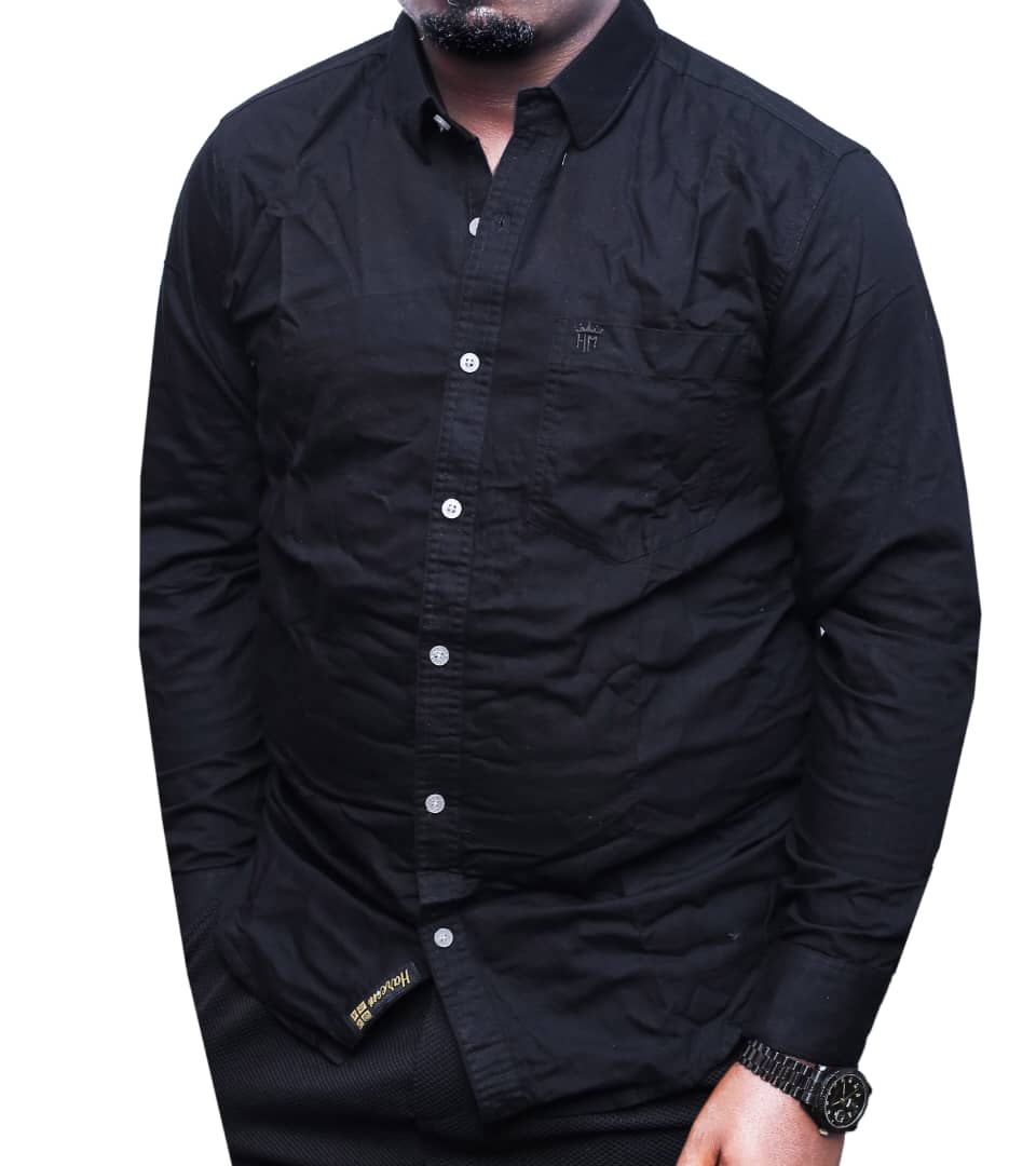Quality Longsleeved Cotton Shirt-Black
