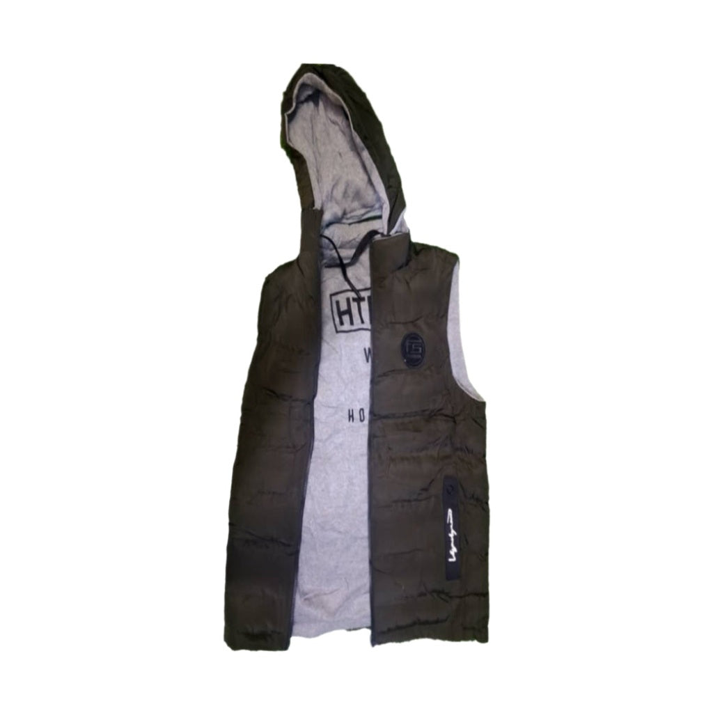 Armless Unisex Jacket-Army Green