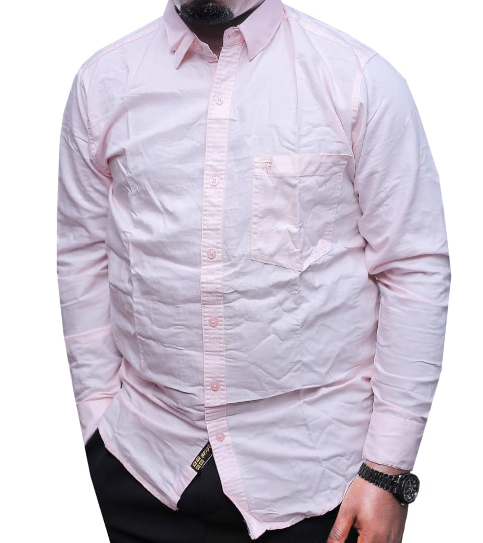 Reliable And Quality LongSleeved Cotton Shirt-Light Pink